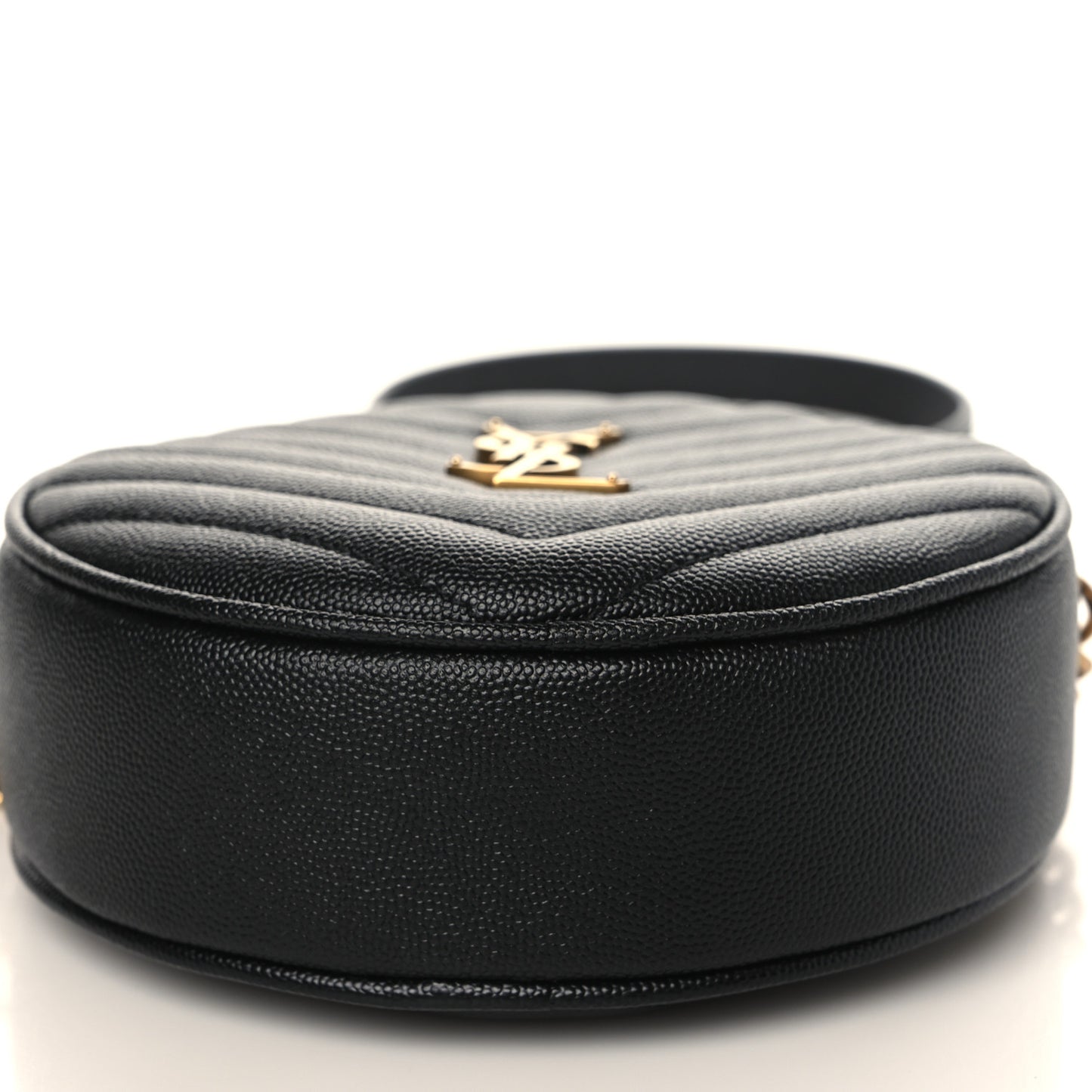Grain De Poudre Matelasse Chevron Quilted Round Vinyle Camera Bag Black