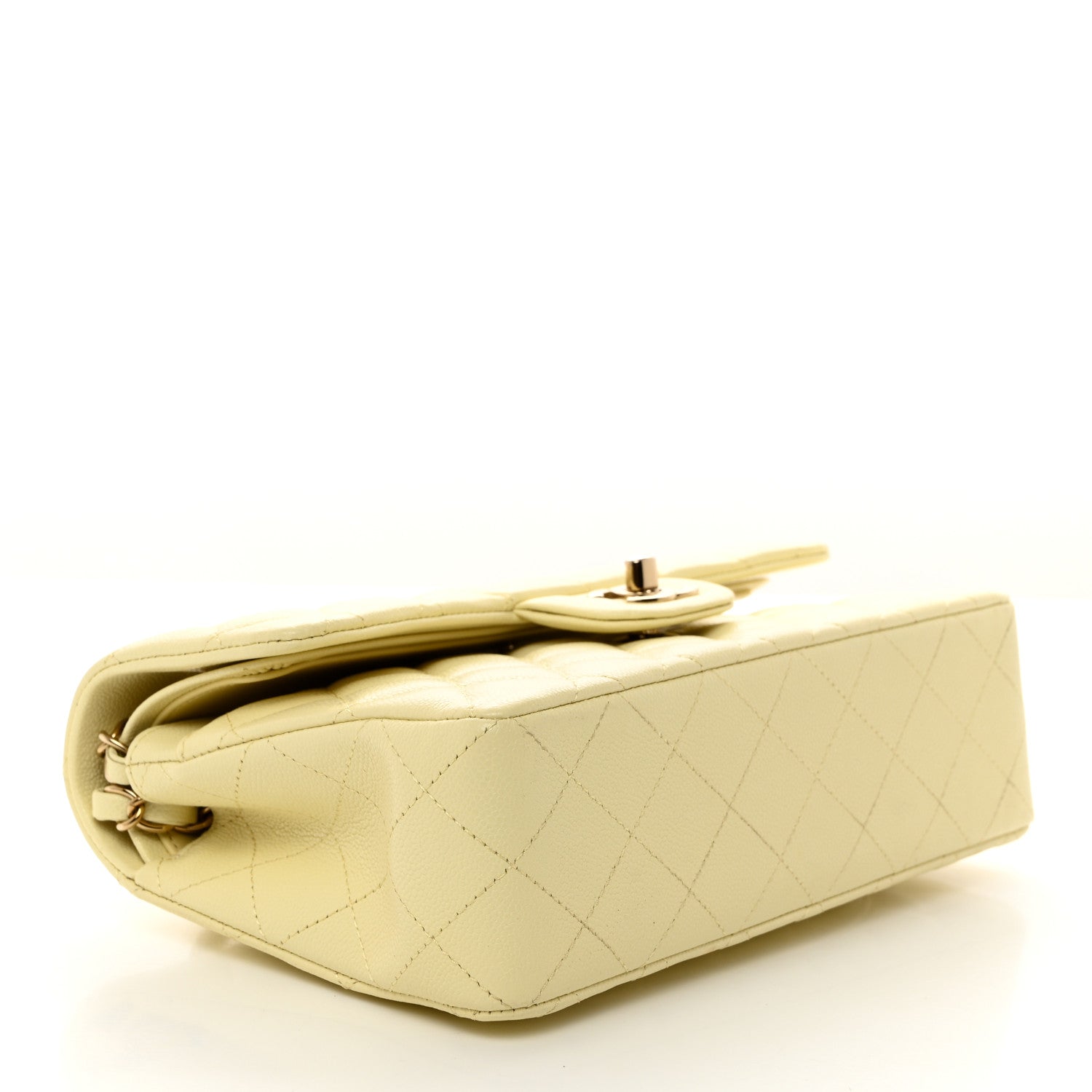 Chanel Caviar Quilted Small Double Flap Light Yellow 4 of 10