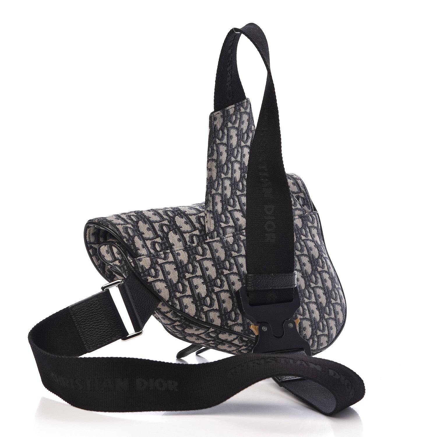 Christian Dior Oblique Saddle Bag Blue 3 of 8