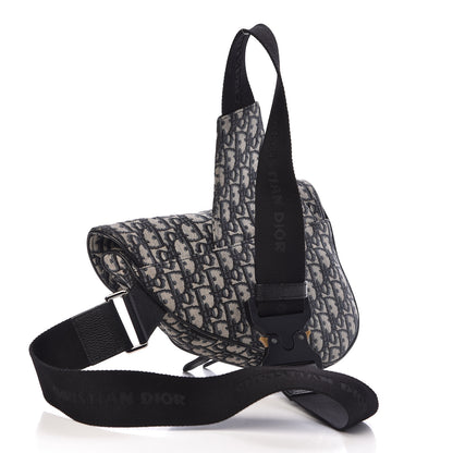 Christian Dior Oblique Saddle Bag Blue 3 of 8