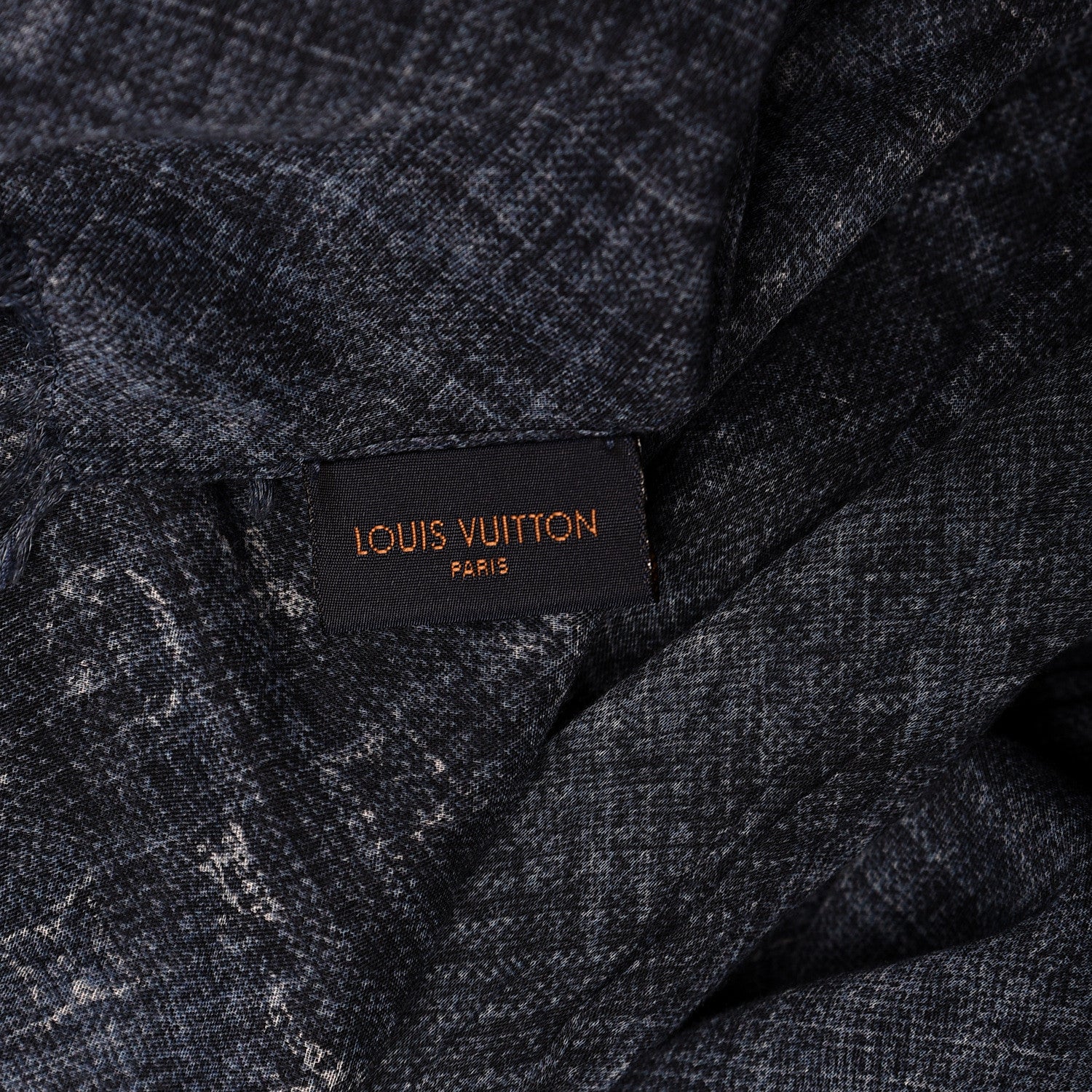 Louis Vuitton Cotton Monogram Denim Stole Navy 4 of 4
