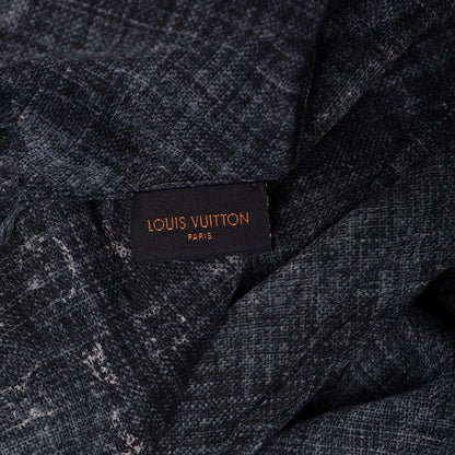 Louis Vuitton Cotton Monogram Denim Stole Navy 4 of 4