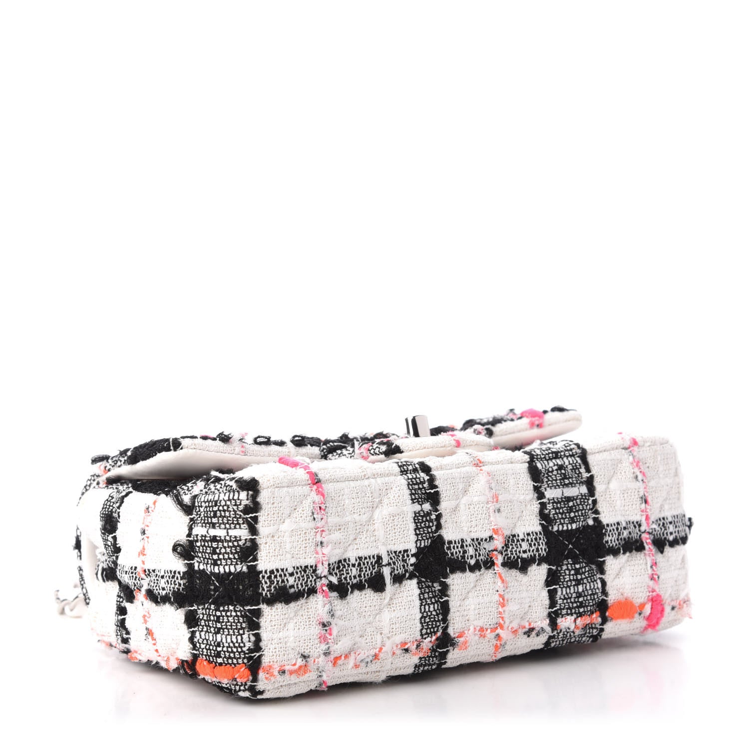 Chanel Tweed Quilted Mini Rectangular Flap Black White Pink 4 of 10