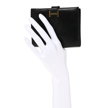 Hermes Evergrain Bearn Compact Wallet Black 2 of 12