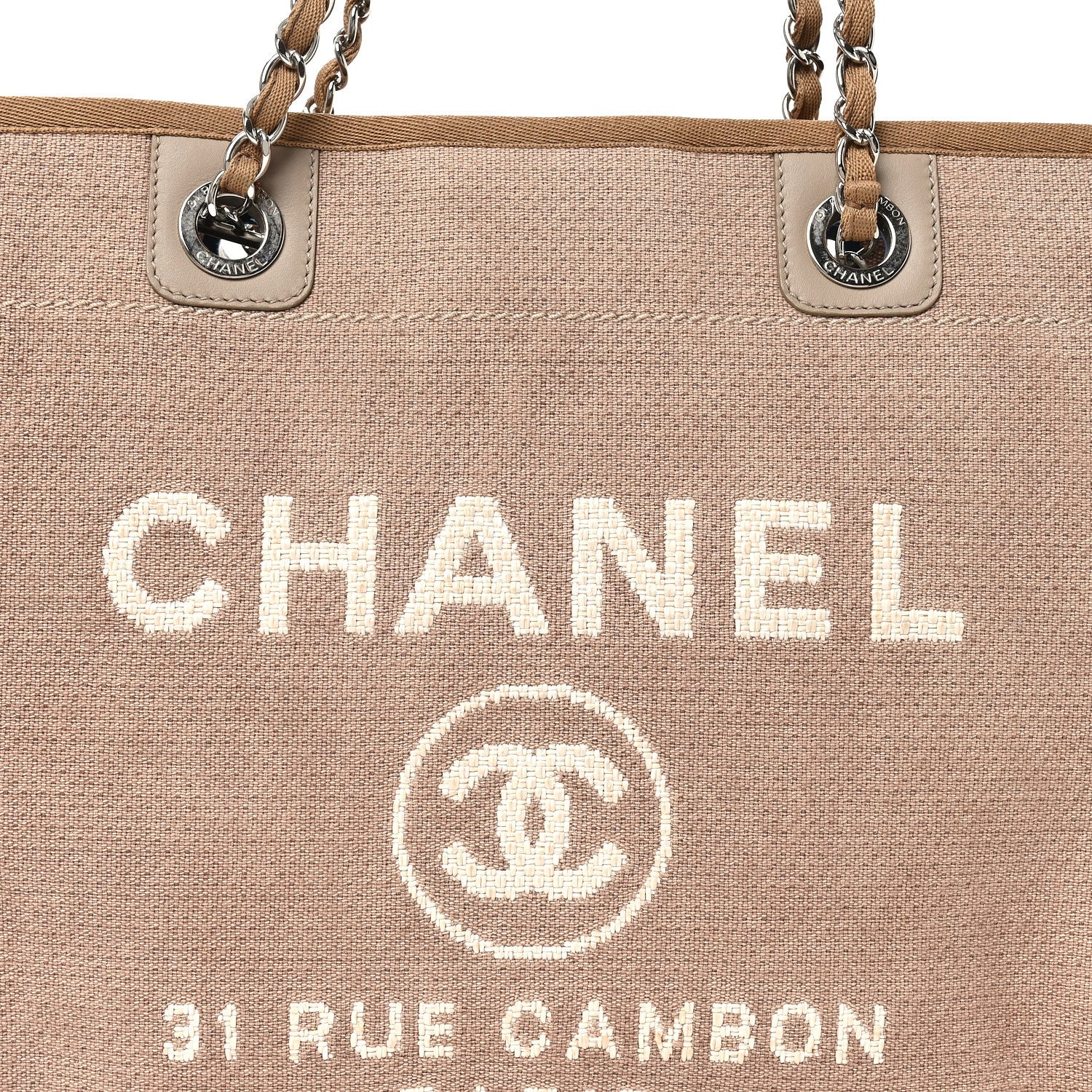 Chanel Canvas Small Deauville Tote Ecru 7 of 10