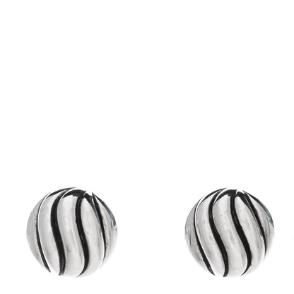 David Yurman Sterling Silver 8mm Sculpted Cable Stud Earrings 1 of 4