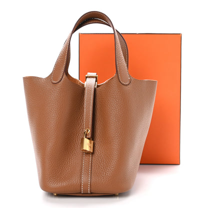 Hermes Taurillon Clemence Picotin Lock 18 PM Gold 13 of 13
