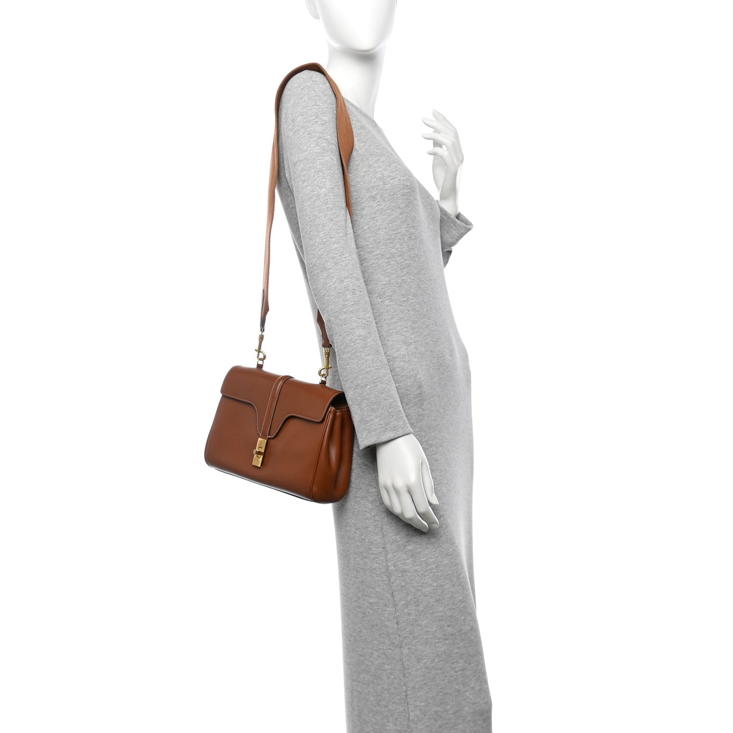 Celine Smooth Calfskin Teen Soft 16 Shoulder Bag Tan 2 of 11