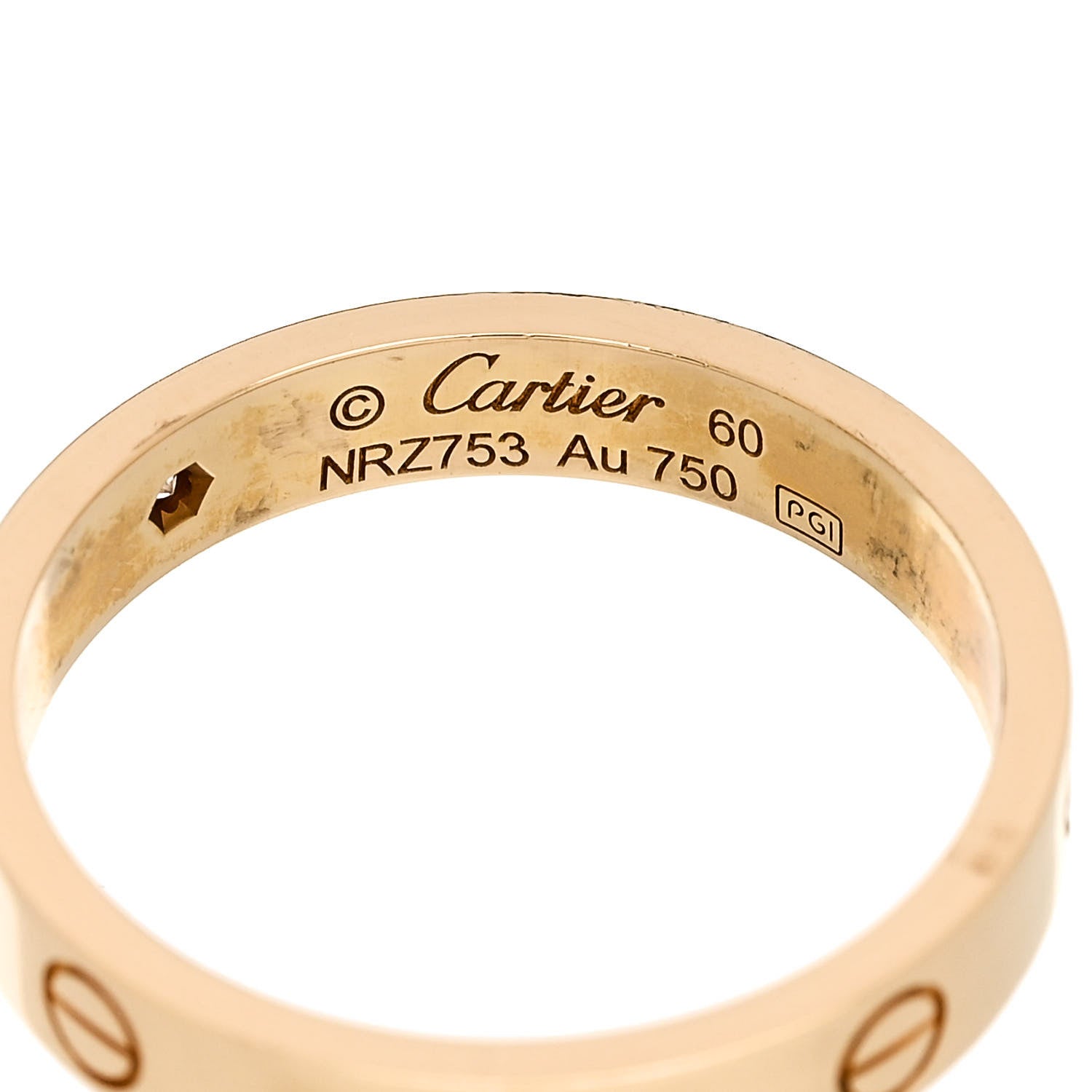 Cartier 18K Yellow Gold Diamond 4mm LOVE Wedding Band Ring 60 9.25 4 of 4