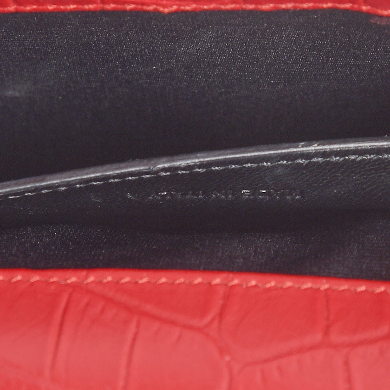 Saint Laurent Calfskin Crocodile Embossed Classic Kate Monogram Clutch Red 11 of 11