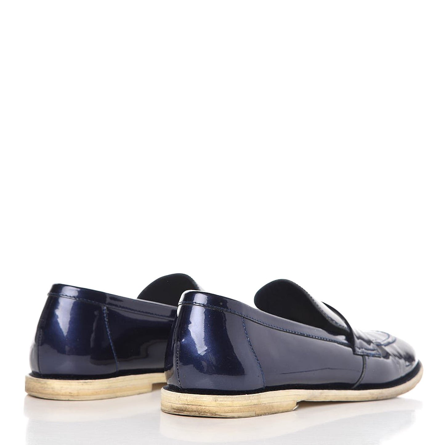 Patent CC Moccasin Loafers 40 Navy