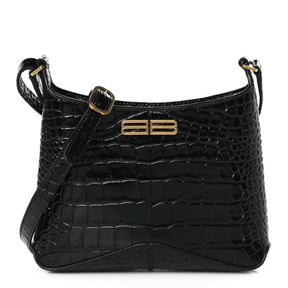 Balenciaga Shiny Super Supple Calfskin Crocodile Embossed Small XX Bag Black 1 of 8
