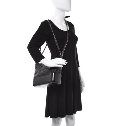 Chanel Aged Calfskin Quilted Medium Gabrielle Hobo Black 3 of 11