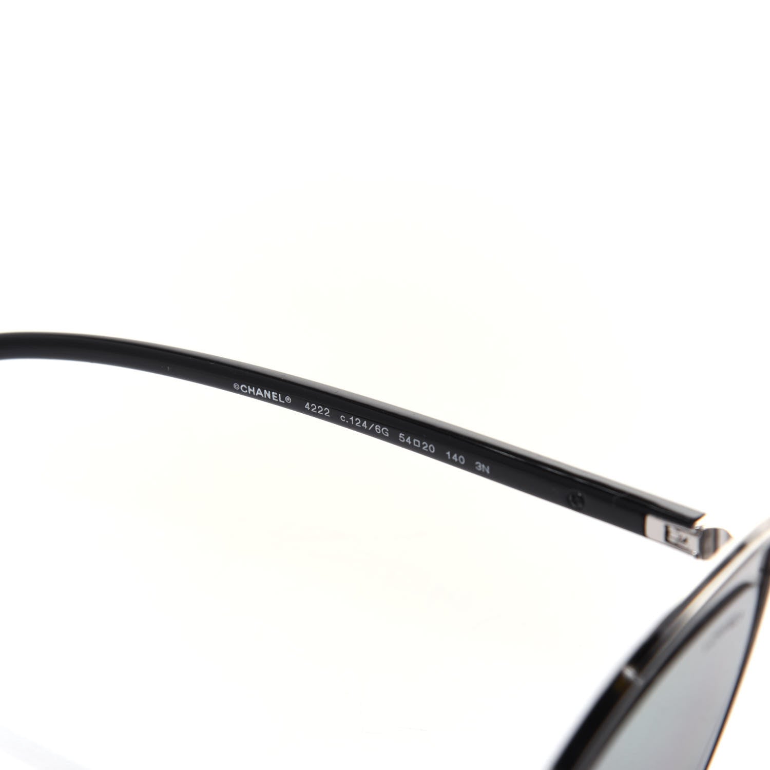 Chanel Metal Cat Eye Sunglasses 4222 Silver Black 5 of 8