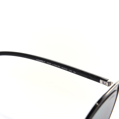Chanel Metal Cat Eye Sunglasses 4222 Silver Black 5 of 8