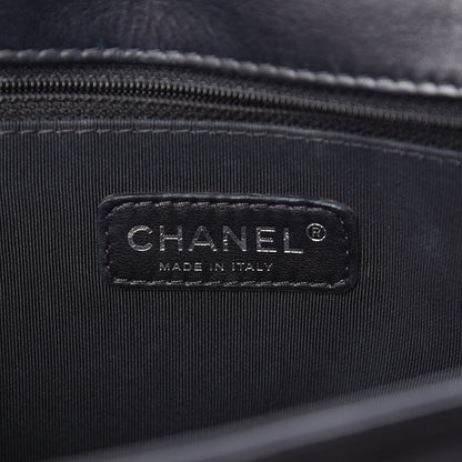 Chanel Calfskin Embossed Stitch Large Boy Flap Black 6 of 12