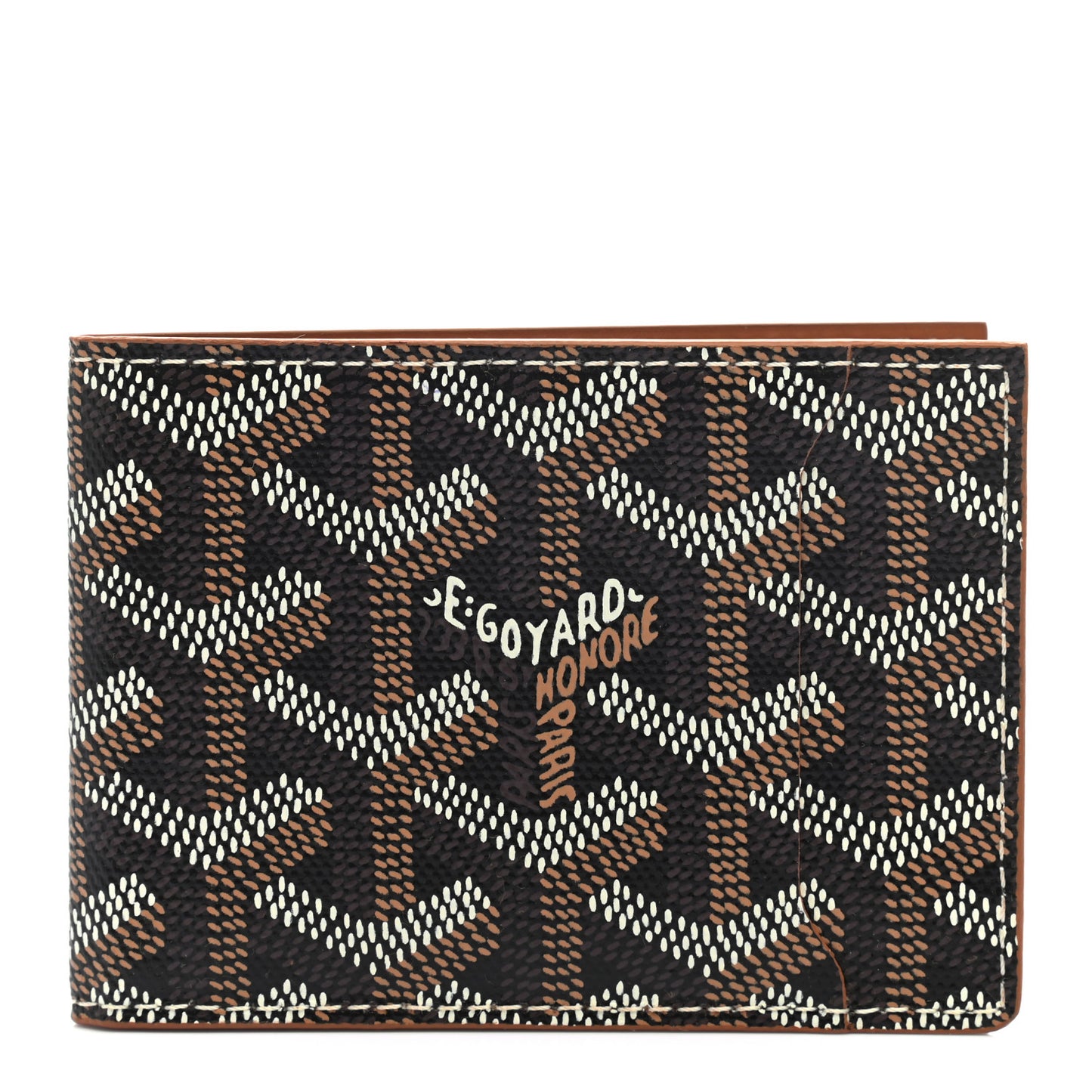 Goyardine Multi Slot Bi-Fold Wallet Black Gold