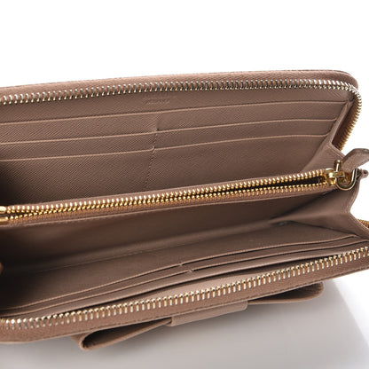 Prada Saffiano Fiocco Bow Zip Around Wallet Cammeo 5 of 13