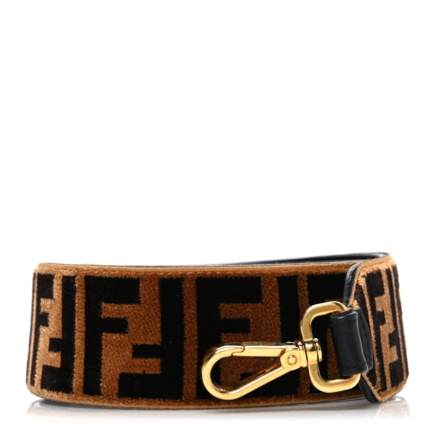 Fendi Velvet Tapestry FF Strap You Tobacco 1 of 5