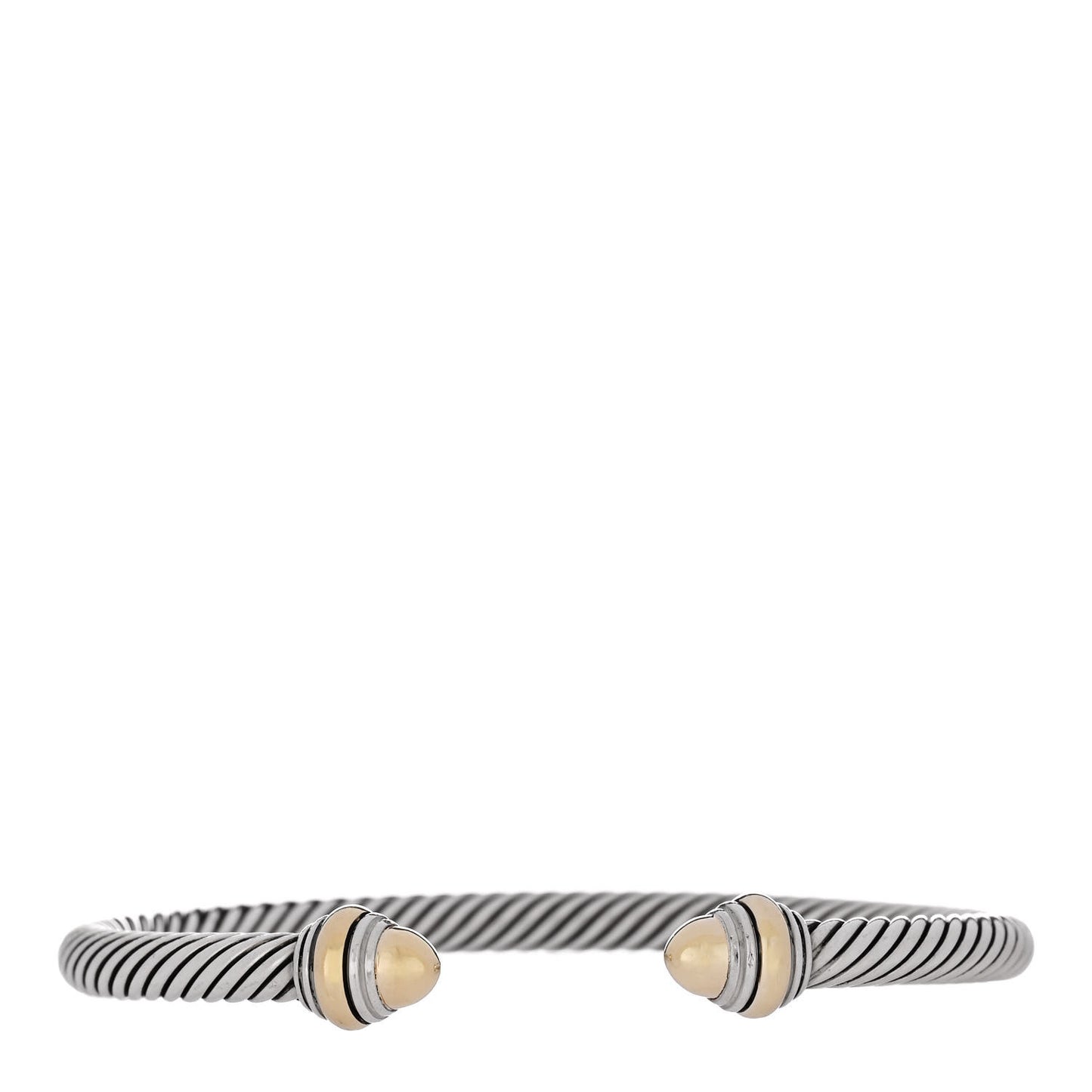 Sterling Silver 14K Yellow Gold 5mm Cable Classics Dome Bracelet