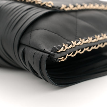 Chanel Calfskin Quilted Fringe Shopping Bag Black 10 of 11