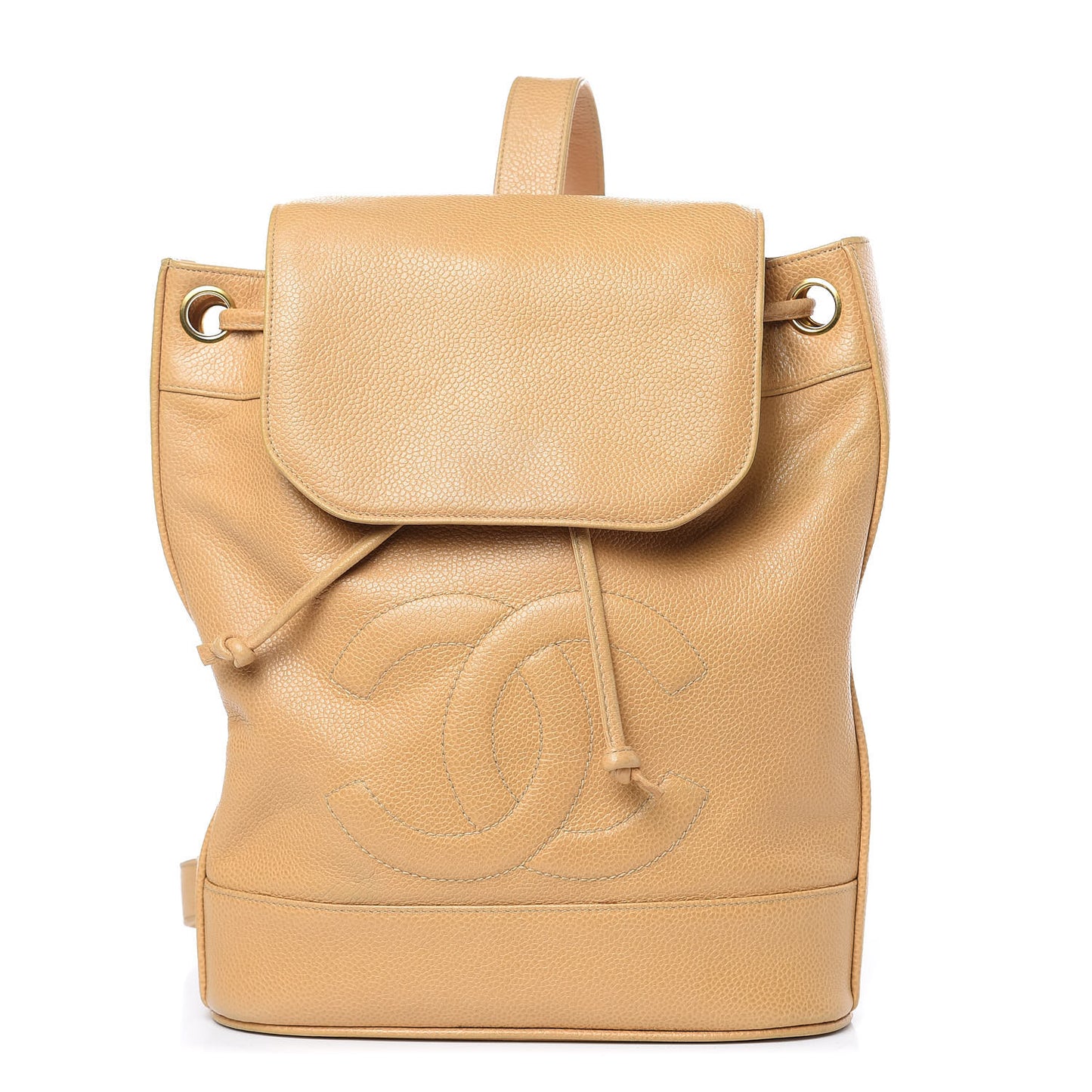 Caviar CC Sling Backpack Beige