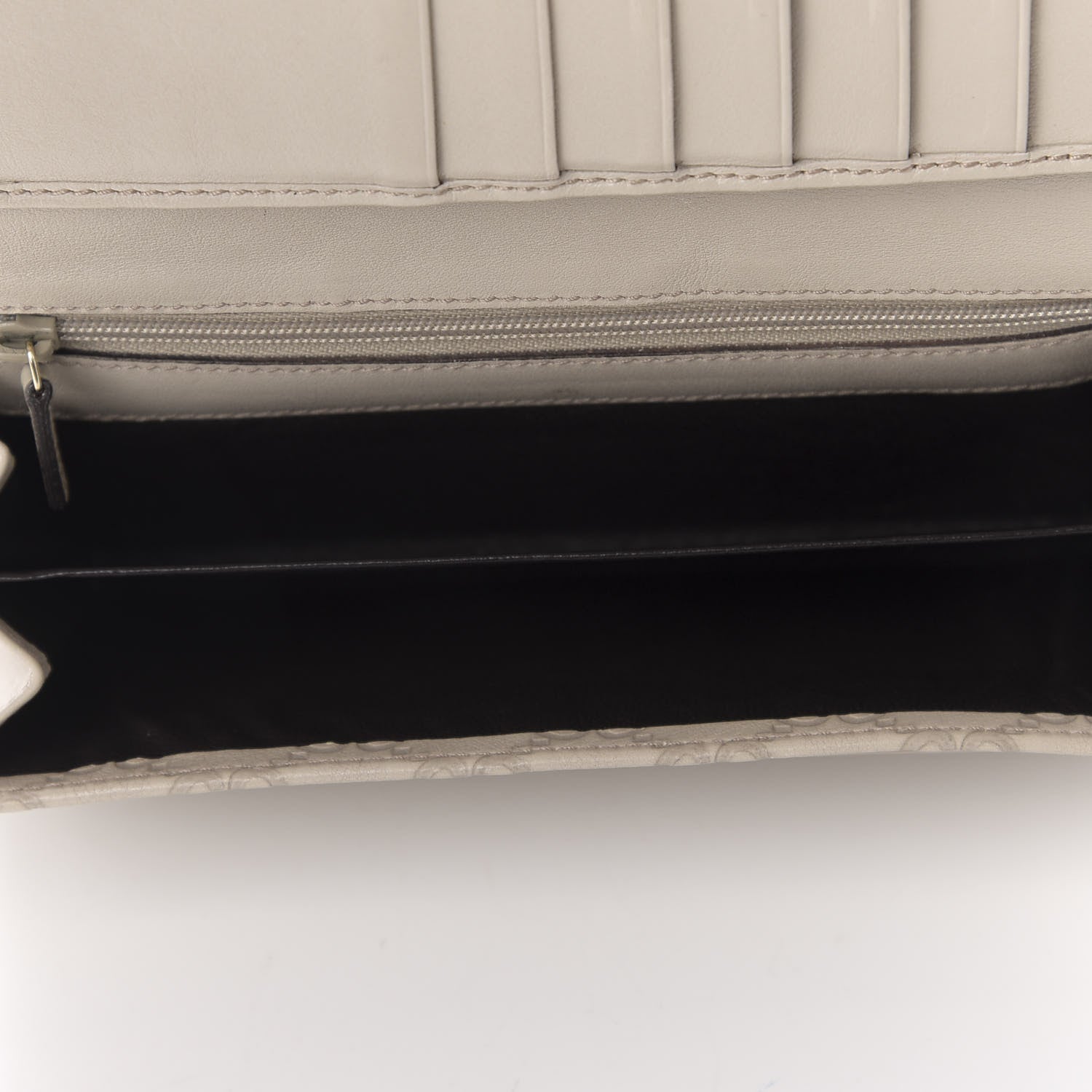 Gucci Guccissima Signature GG Pierce Continental Wallet Off White 5 of 8