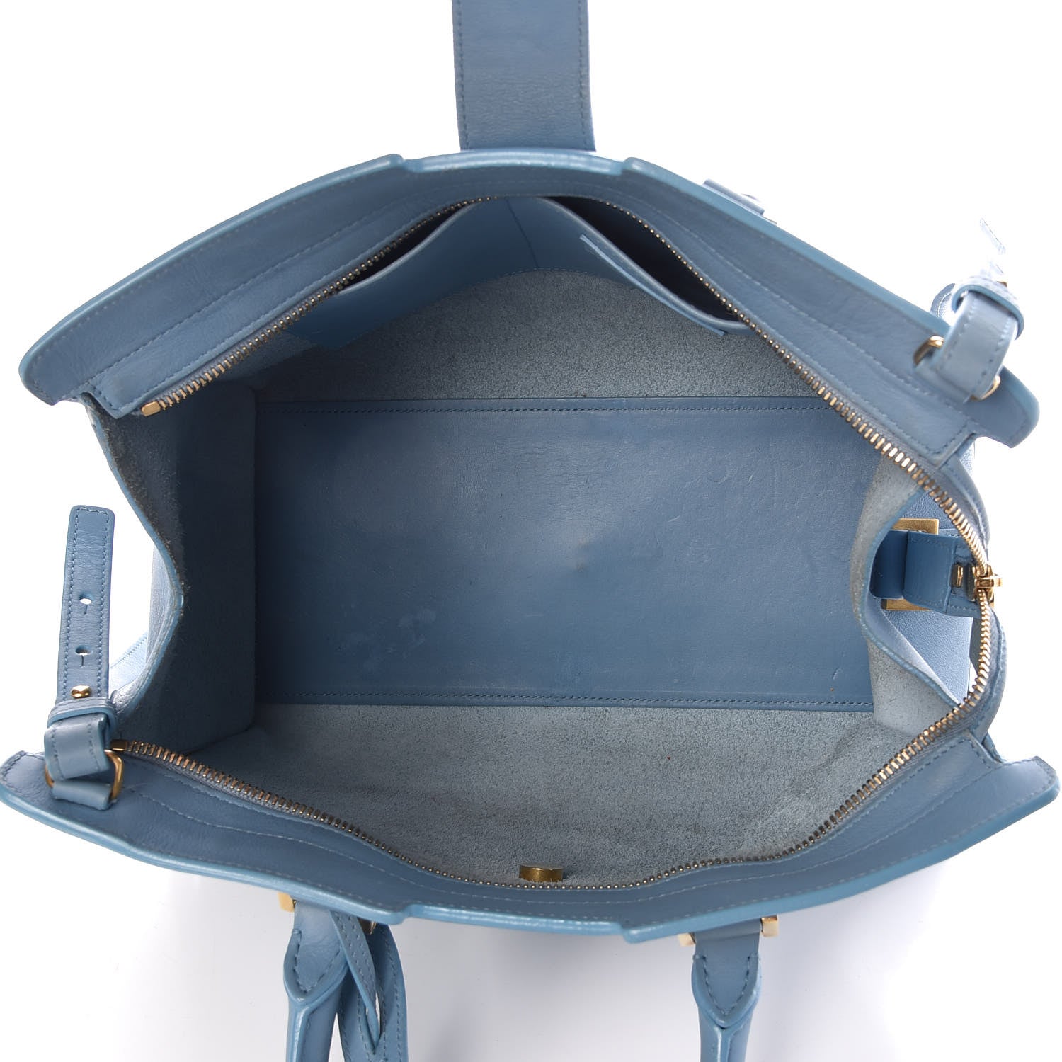 Saint Laurent Calfskin Small Classic Y Cabas Blue Glacier 5 of 14