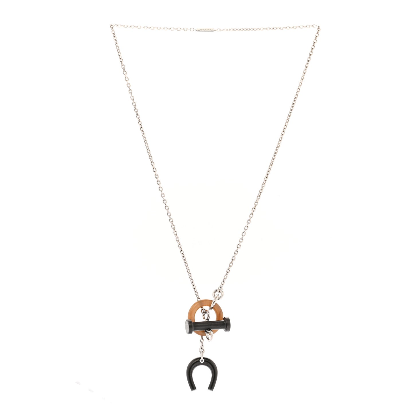 Palladium Buffalo Horn Mobile Equestre Necklace