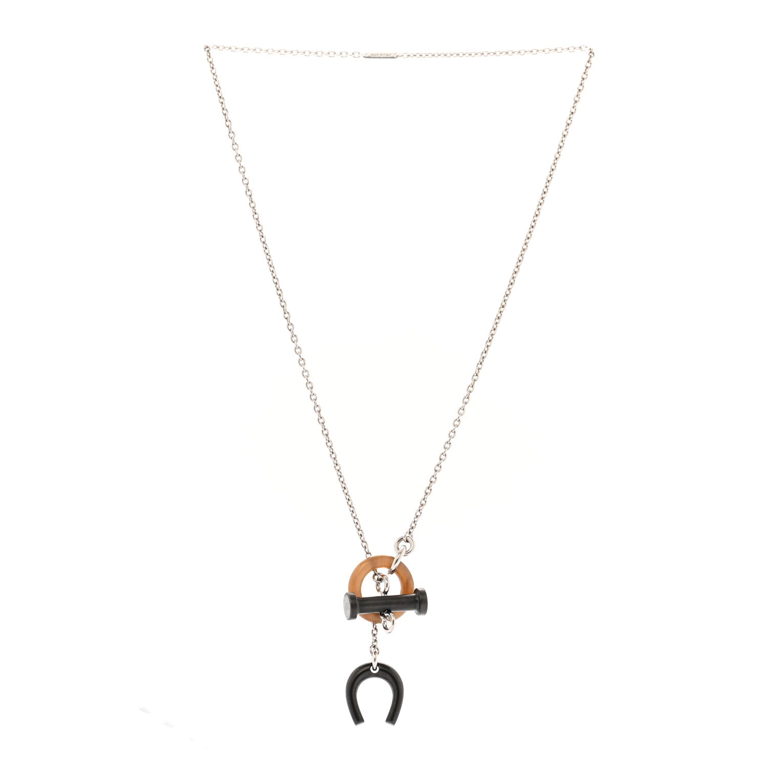 Hermes Palladium Buffalo Horn Mobile Equestre Necklace 3 of 6