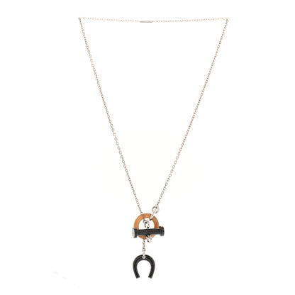 Hermes Palladium Buffalo Horn Mobile Equestre Necklace 3 of 6