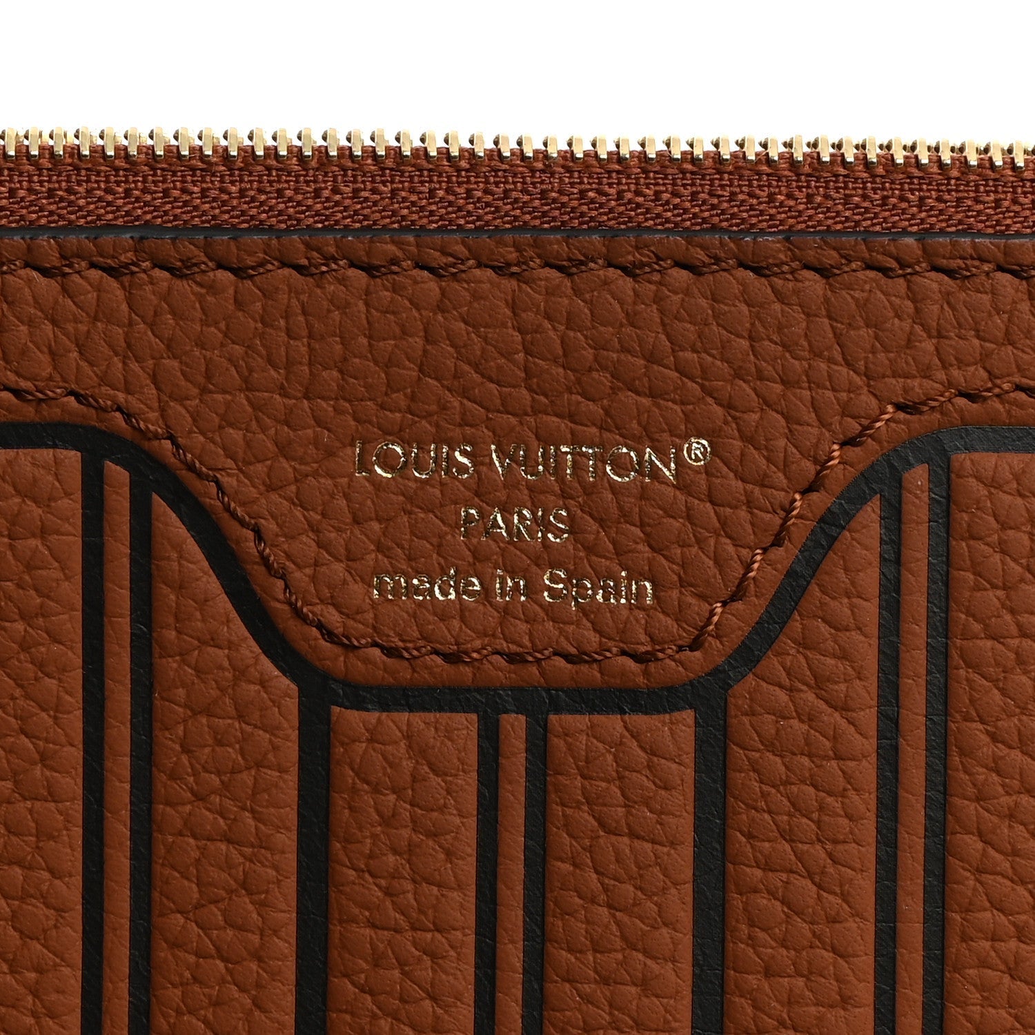 Louis Vuitton Calfskin Neverfull Inside Out MM Pochette Tan 6 of 6