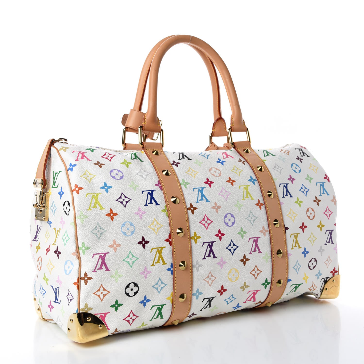 Louis Vuitton Monogram Multicolor Keepall 45 White 3 of 9