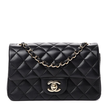 Chanel Lambskin Quilted Mini Rectangular Flap Black 1 of 11