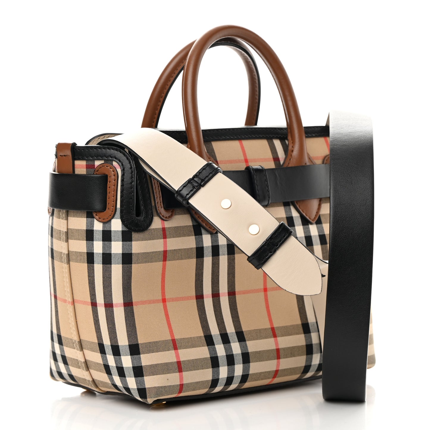 Calfskin Vintage Check Triple Stud Mini Belt Bag Archive Beige