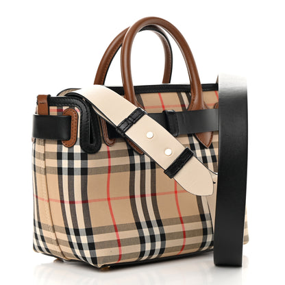 Burberry Calfskin Vintage Check Triple Stud Mini Belt Bag Archive Beige 3 of 14