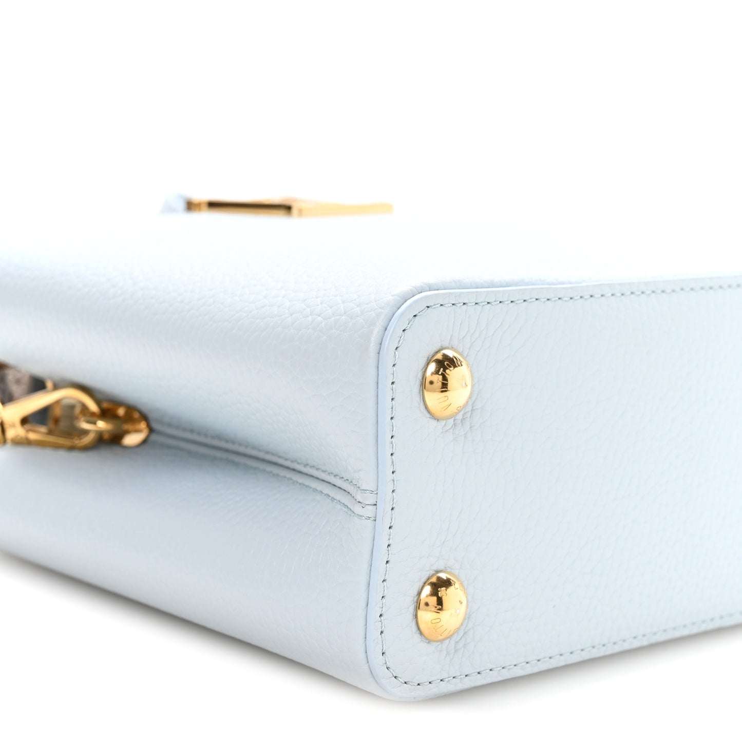 Taurillon Snakeskin Capucines BB Olympe Blue