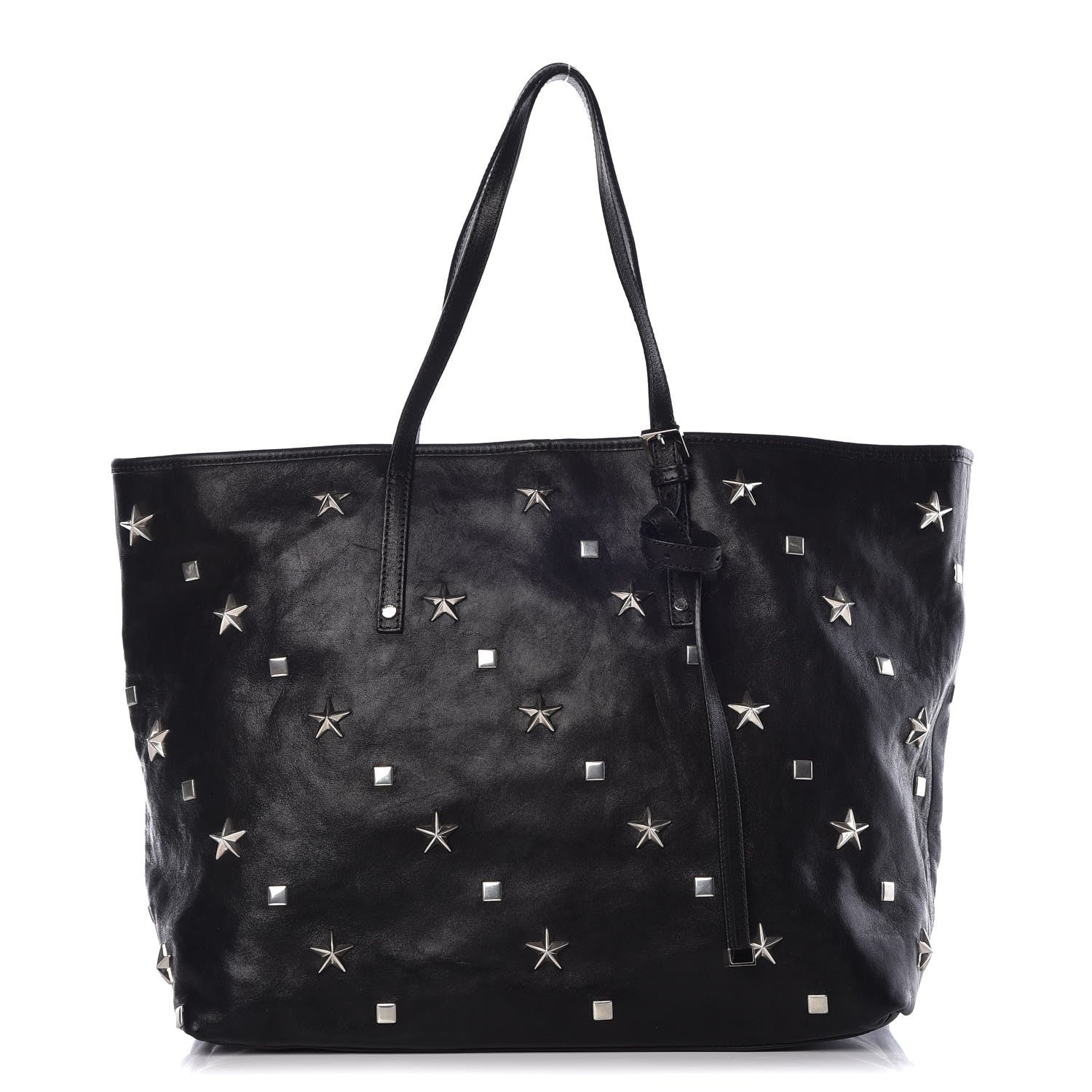 Jimmy Choo Calfskin Sasha Star and Square Studded Shopper Tote Black 1 of 8