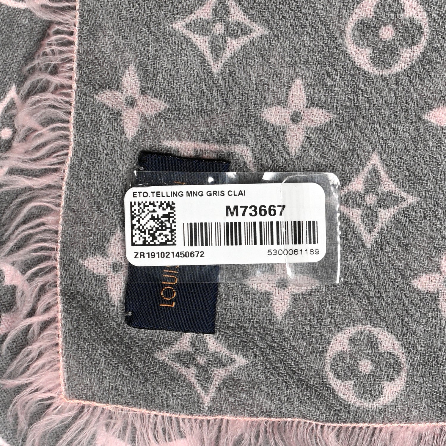 Louis Vuitton Wool Monogram Telling Stole Gris Clair 4 of 4