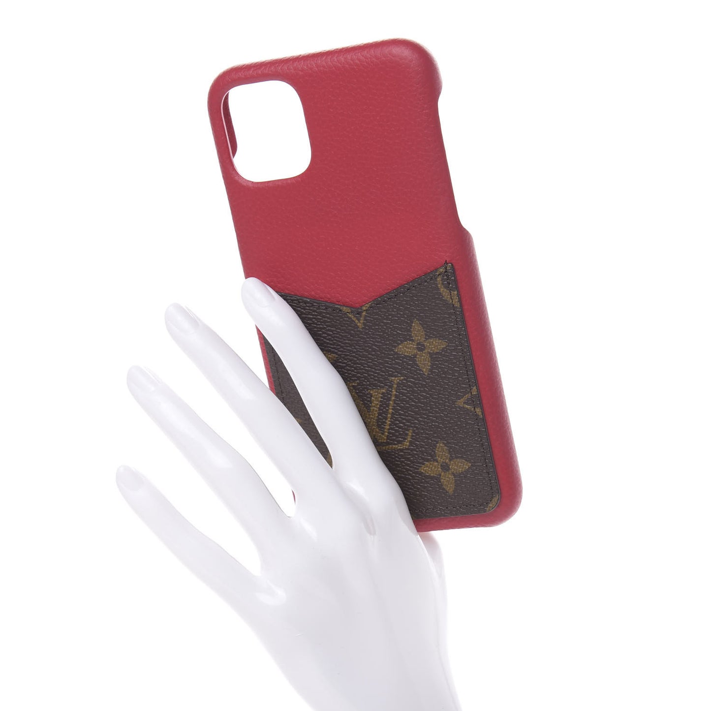 Calfskin Monogram iPhone 11 Pro Max Bumper Scarlet