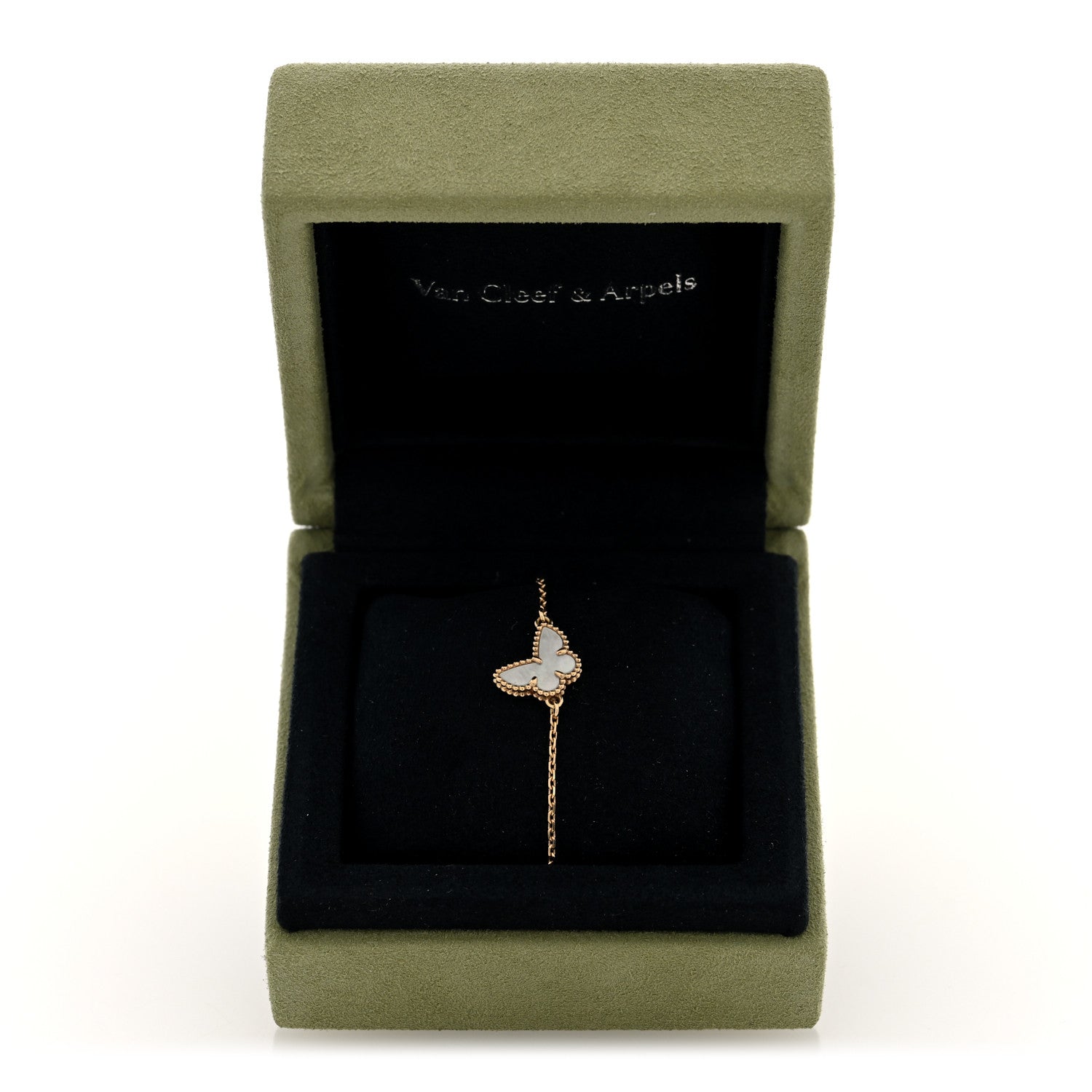 Van Cleef & Arpels 18K Yellow Gold Mother of Pearl Sweet Alhambra Butterfly Bracelet 4 of 4