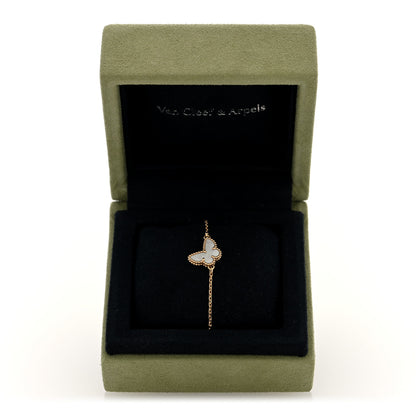 Van Cleef & Arpels 18K Yellow Gold Mother of Pearl Sweet Alhambra Butterfly Bracelet 4 of 4
