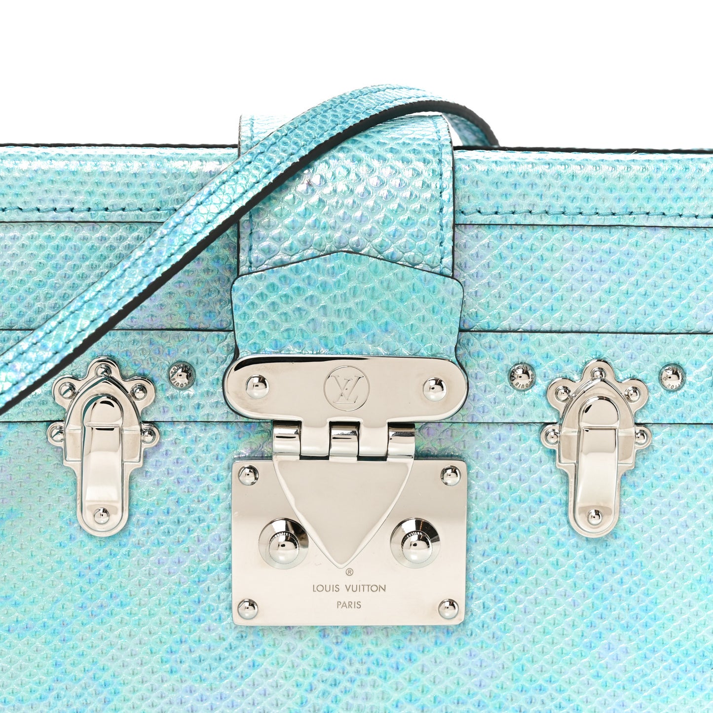 Iridescent Karung Petite Malle Blue Petrol