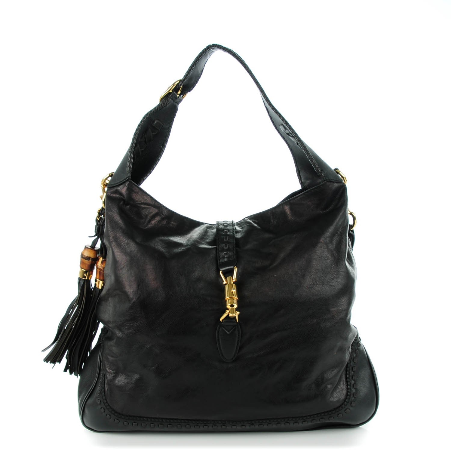 Gucci Calfskin Large New Jackie Hobo Black 1 of 7