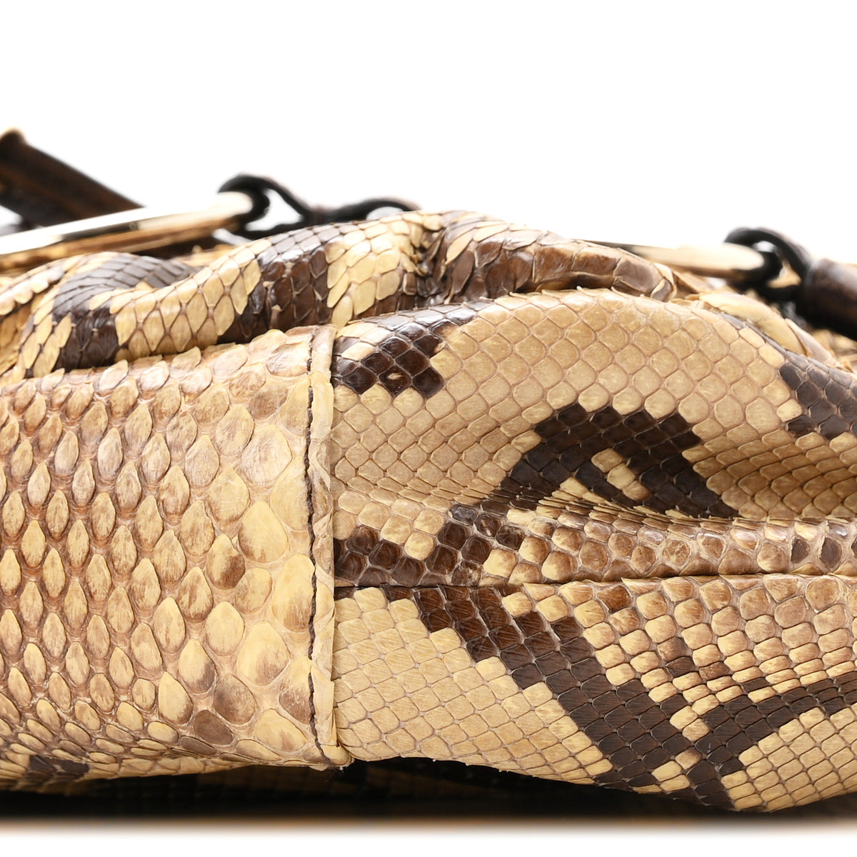 Saint Laurent Snakeskin Saharienne Shoulder Bag Brown 10 of 12