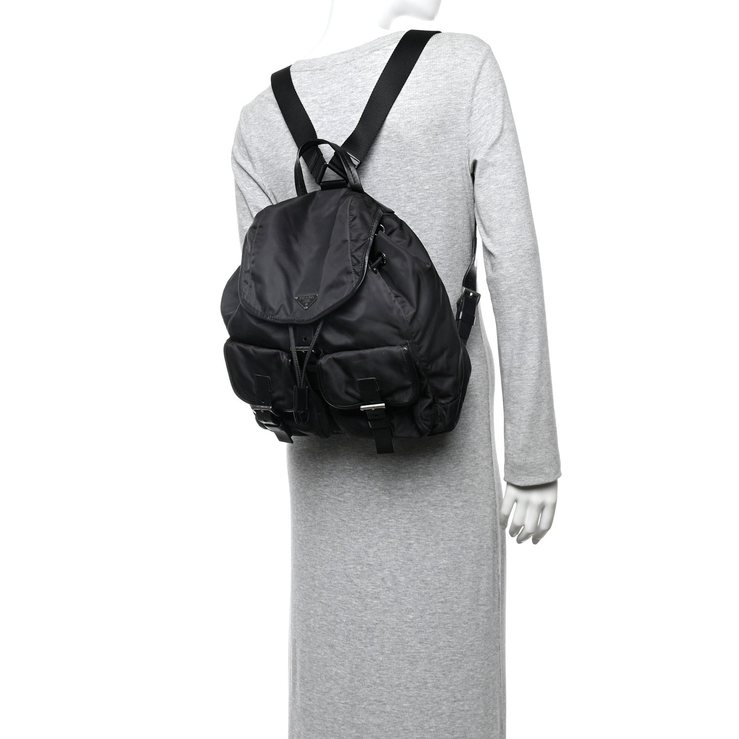 Nylon Vela Medium Backpack Black