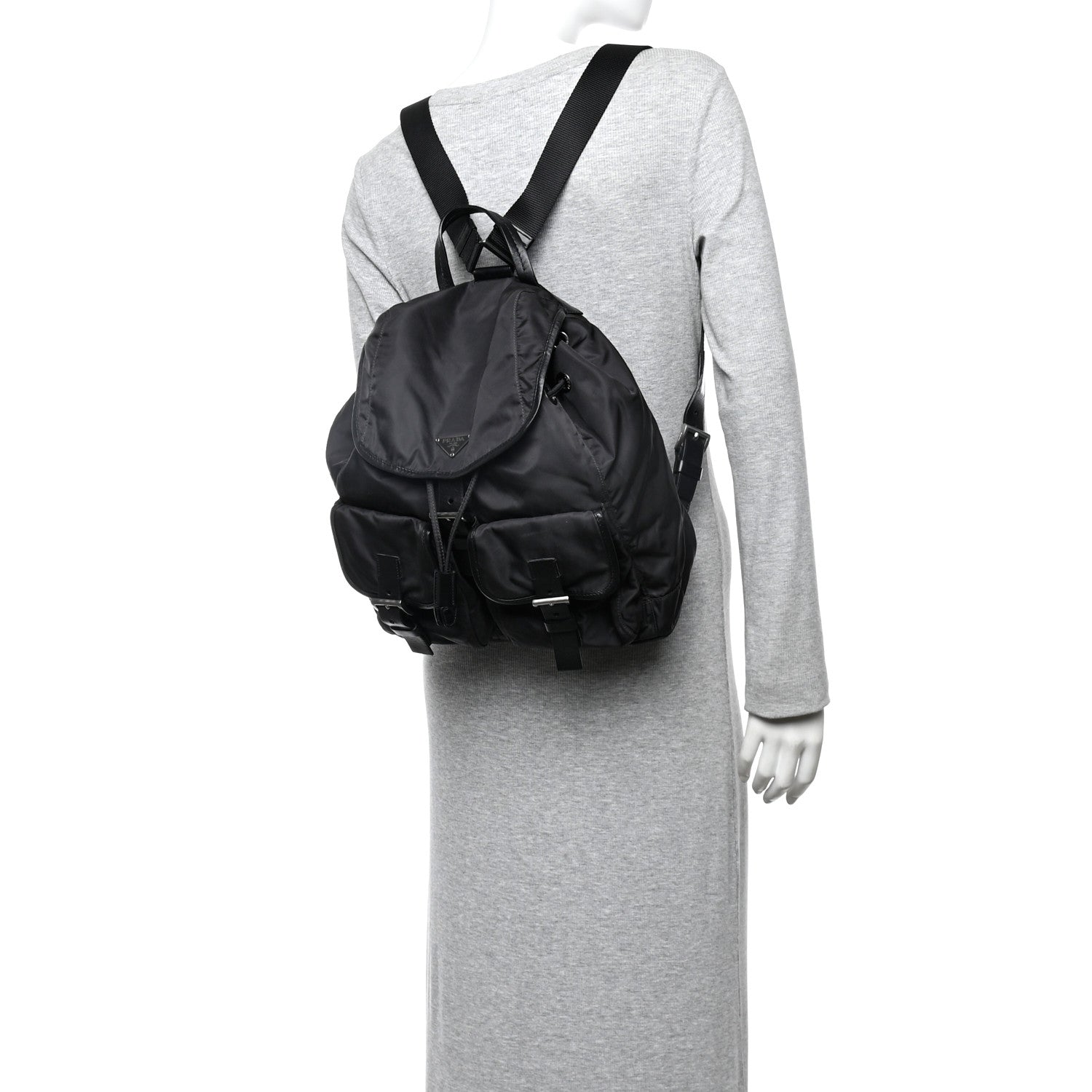 Prada Nylon Vela Medium Backpack Black 2 of 15