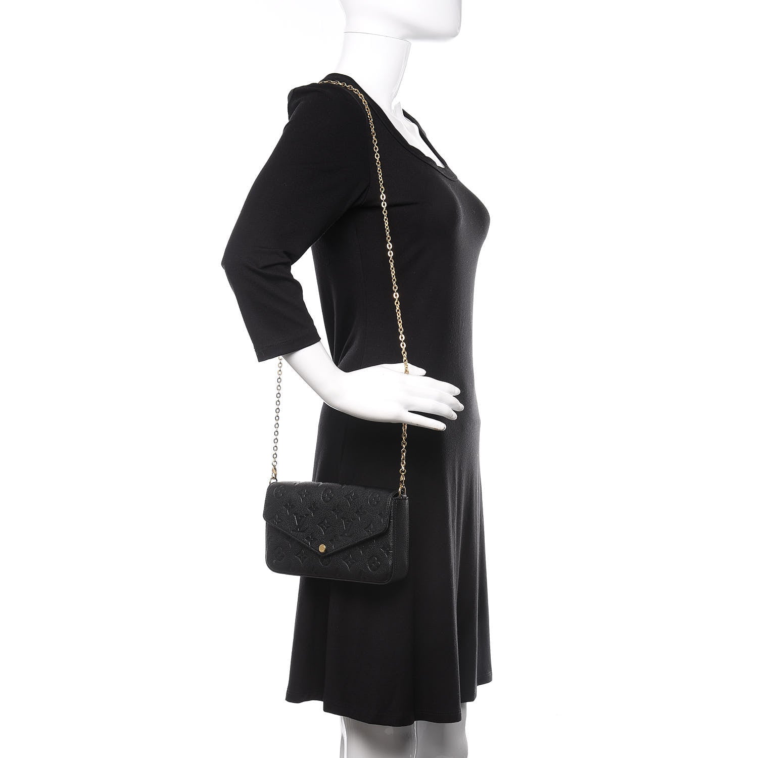 Louis Vuitton Empreinte Pochette Felicie Chain Wallet Black 2 of 15