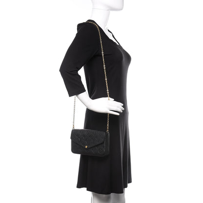 Louis Vuitton Empreinte Pochette Felicie Chain Wallet Black 2 of 15