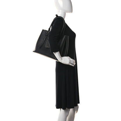 Prada Saffiano Cuir Medium Double Handle Tote Black 2 of 25